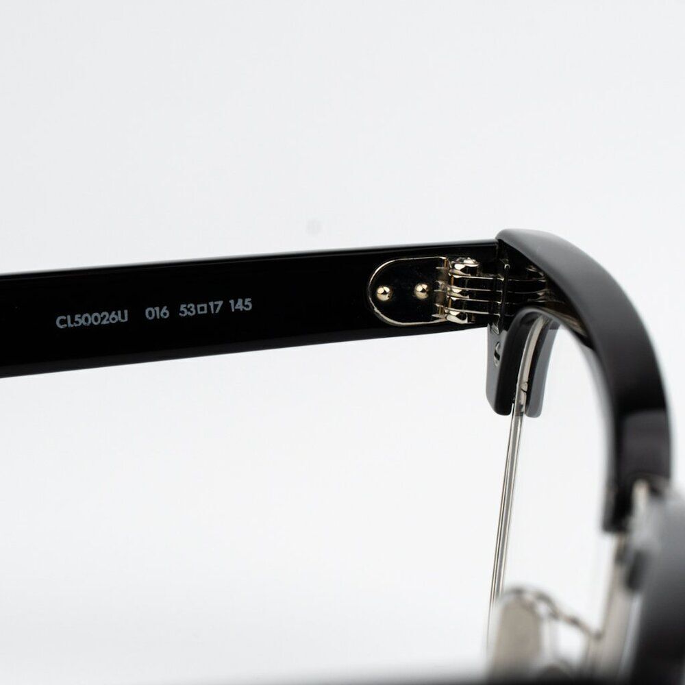 SALE! NEW Celine CL50026U 016 Shiny Palladium Black Women Square Eyeglasses - Picture 10 of 12